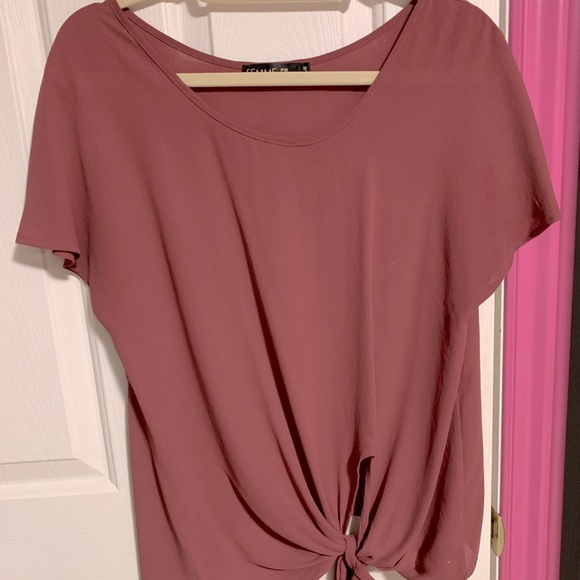 FEMME chiffon T-shirt with bottom knot - Picture 1 of 1